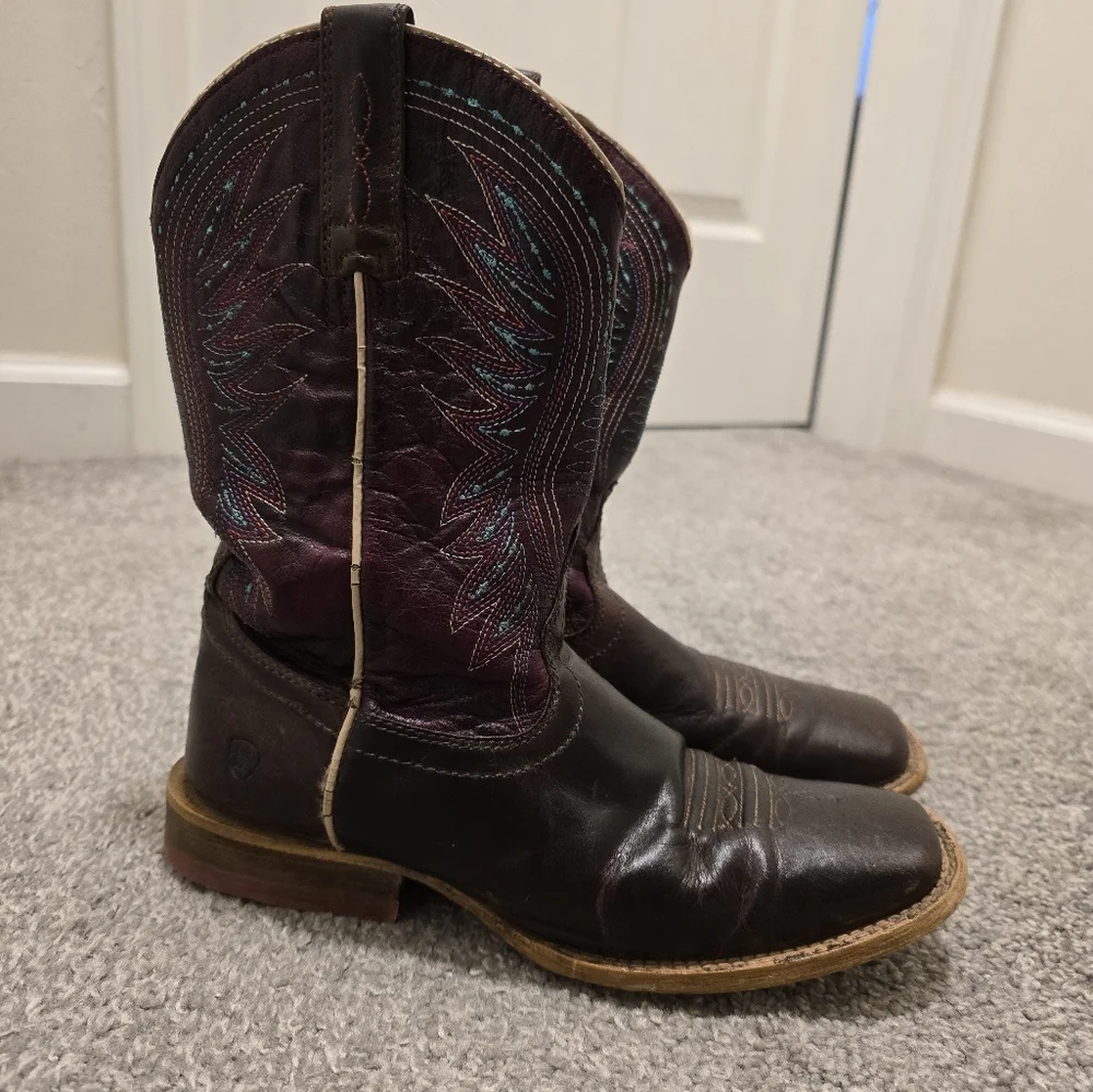 Ariat Brown Multicolored Kids Size 2.5 Western Boots Cowgirl Western Rodeo